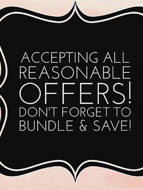 Accepting All Reasonable Offers Sign - Black & Light Pink